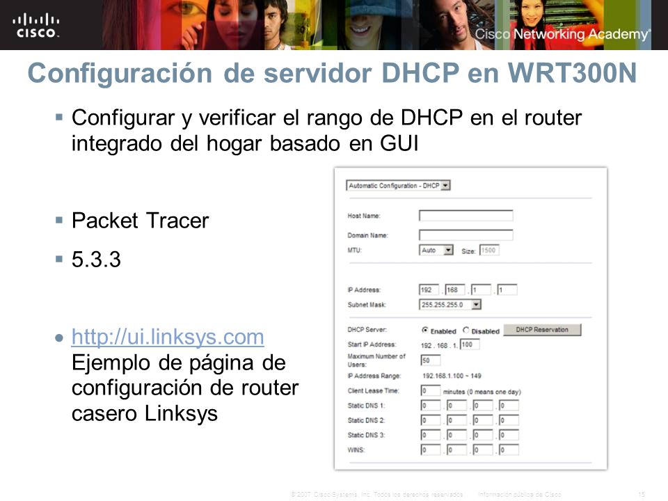 Configuración de servidor DHCP en WRT300N