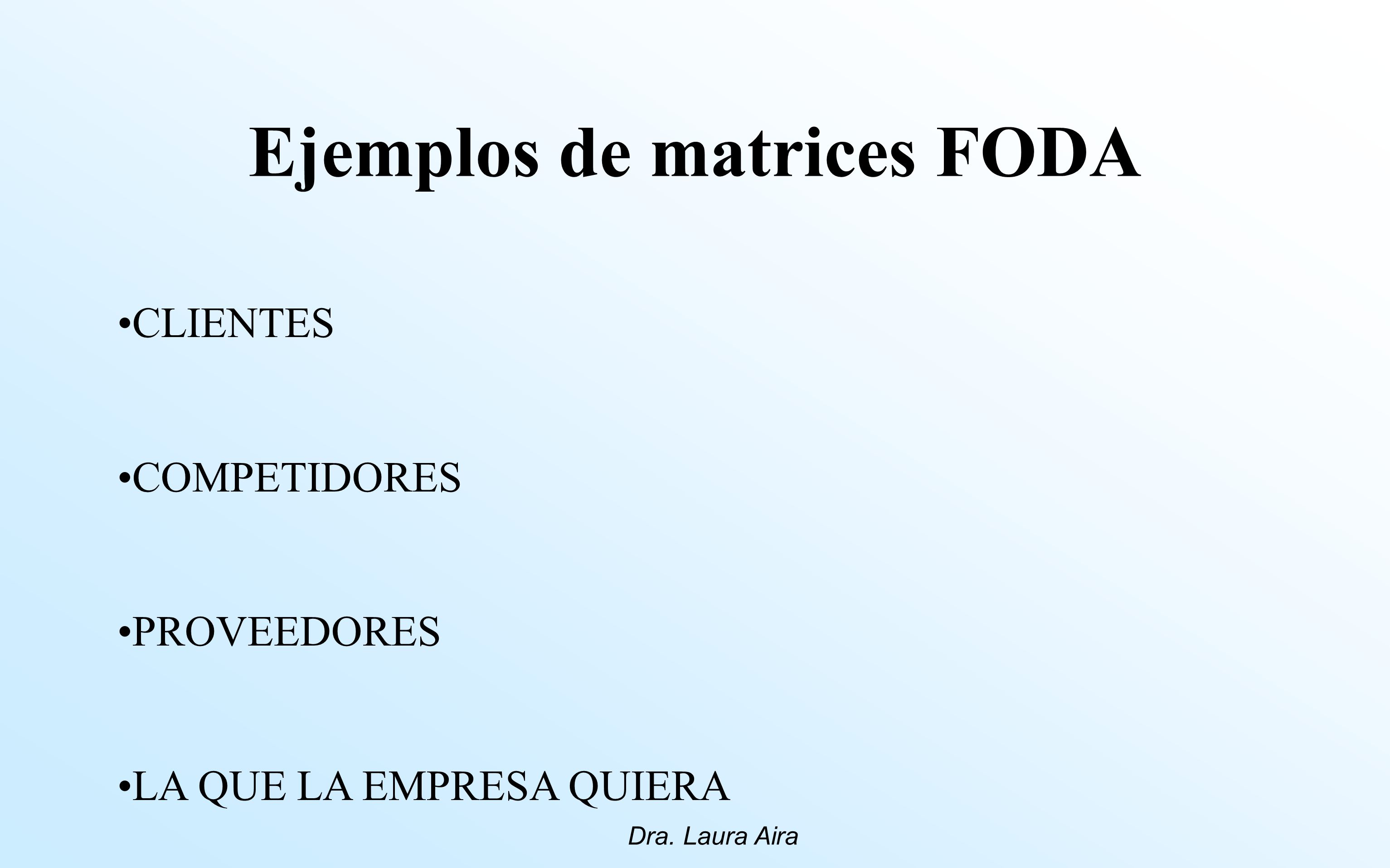 Ejemplos de matrices FODA
