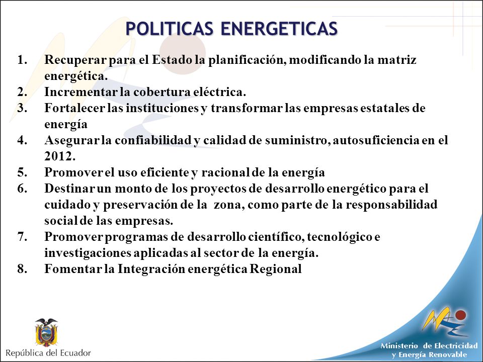 POLITICAS ENERGETICAS