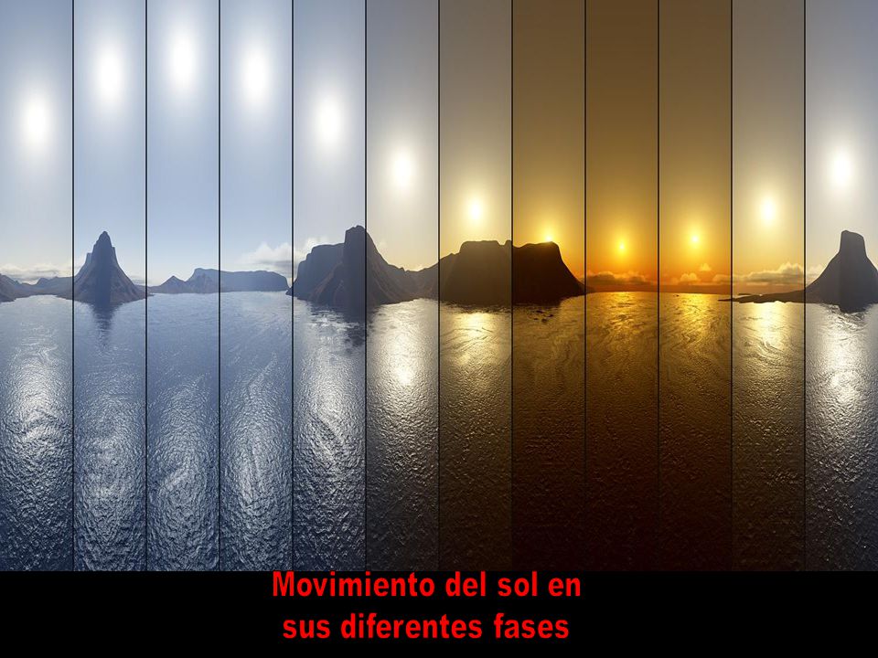 Movimiento del sol en sus diferentes fases