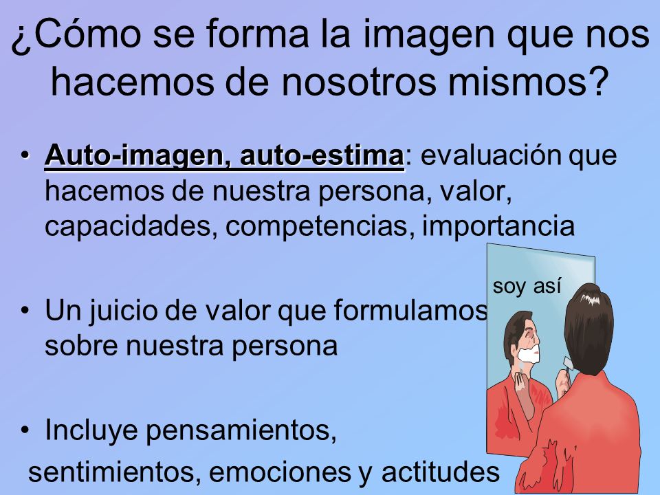 ¿Cómo se forma la imagen que nos hacemos de nosotros mismos