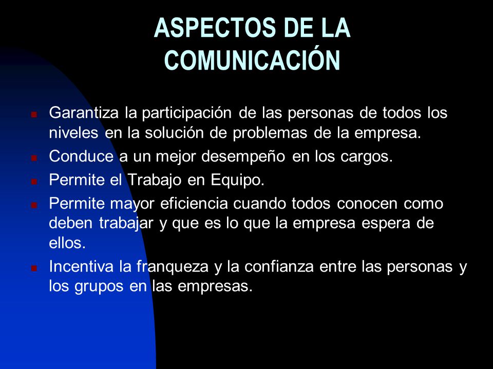 ASPECTOS DE LA COMUNICACIÓN