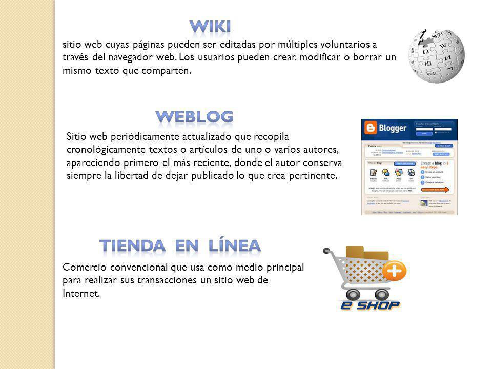 wiki weblog Tienda en línea