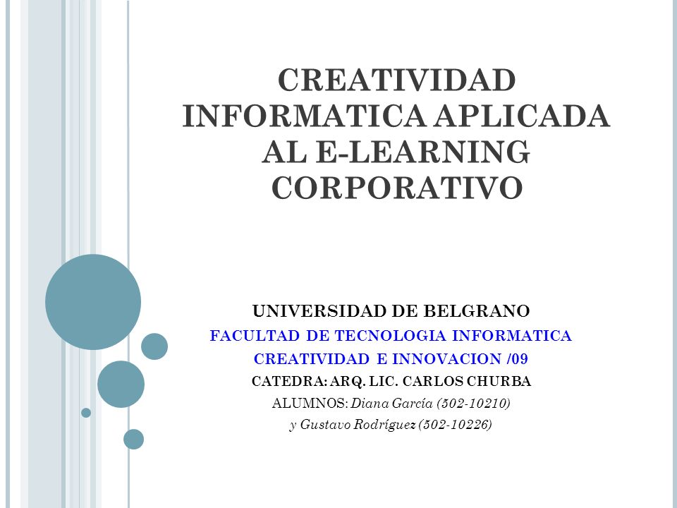 CREATIVIDAD INFORMATICA APLICADA AL E-LEARNING CORPORATIVO