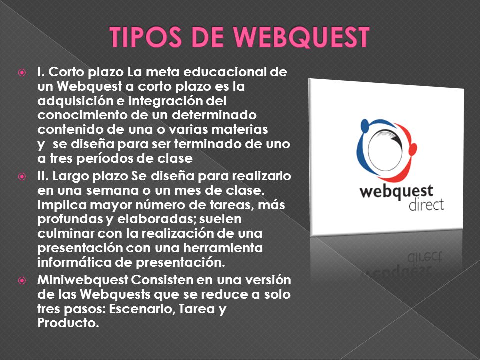 TIPOS DE WEBQUEST