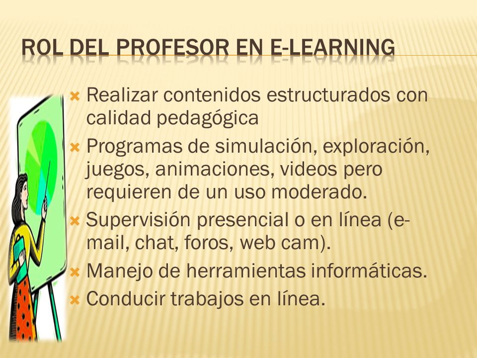 ROL DEL PROFESOR EN E-LEARNING