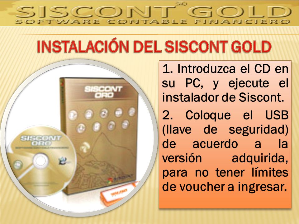 INSTALACIÓN DEL SISCONT GOLD