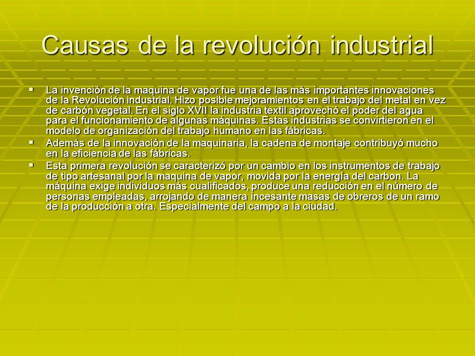 Causas de la revolución industrial