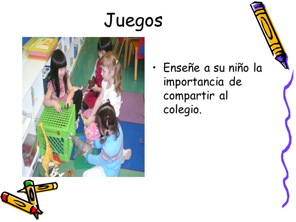 Juegos Enseñe a su niño la importancia de compartir al colegio.