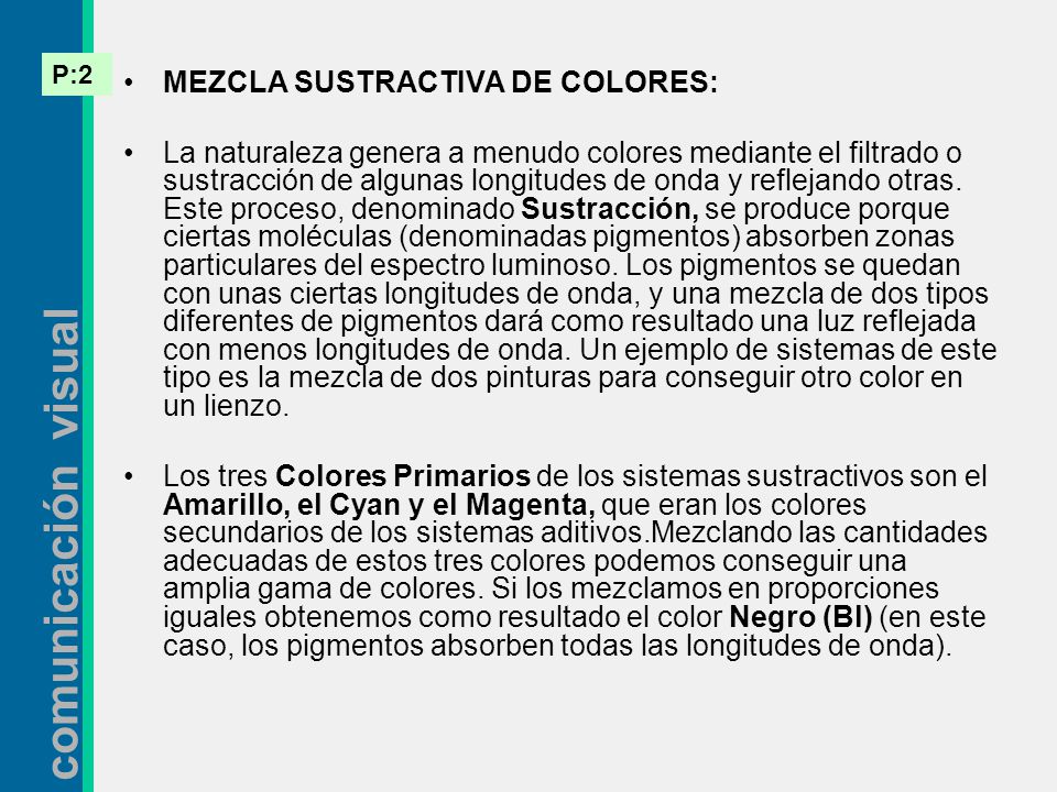 MEZCLA SUSTRACTIVA DE COLORES: