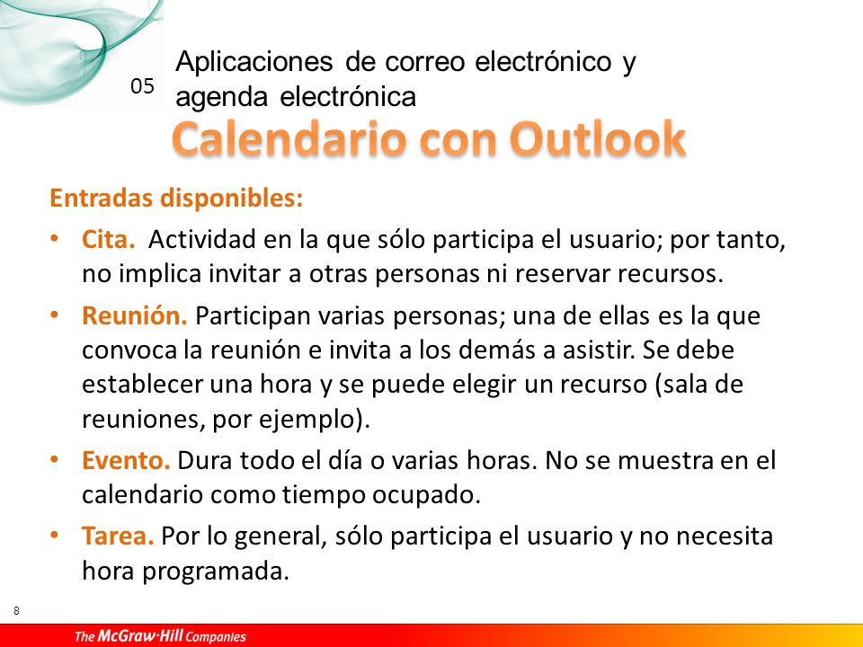 Calendario con Outlook