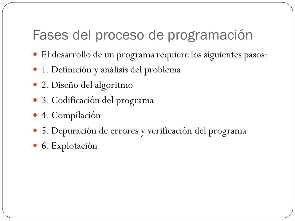 Fases del proceso de programación