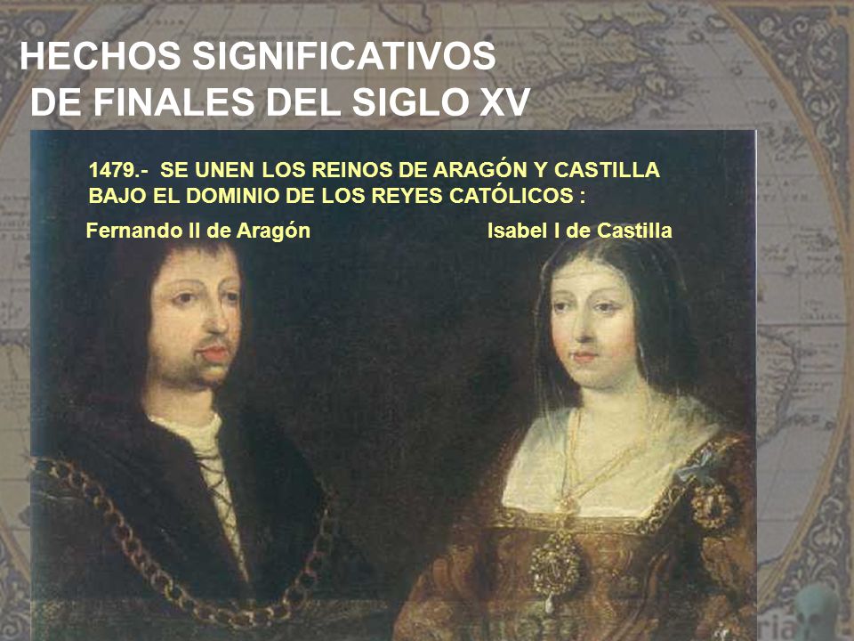 HECHOS SIGNIFICATIVOS DE FINALES DEL SIGLO XV