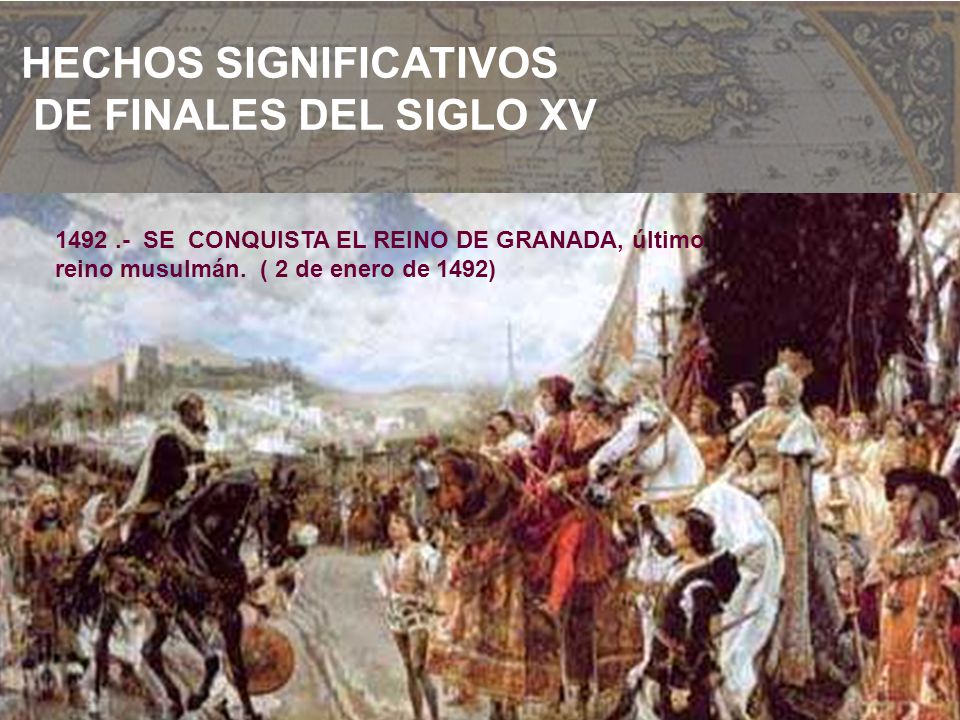 HECHOS SIGNIFICATIVOS DE FINALES DEL SIGLO XV