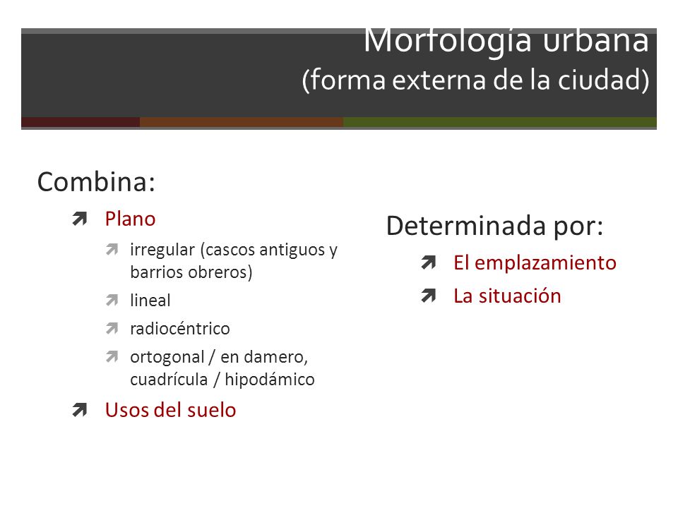 Morfología urbana (forma externa de la ciudad)