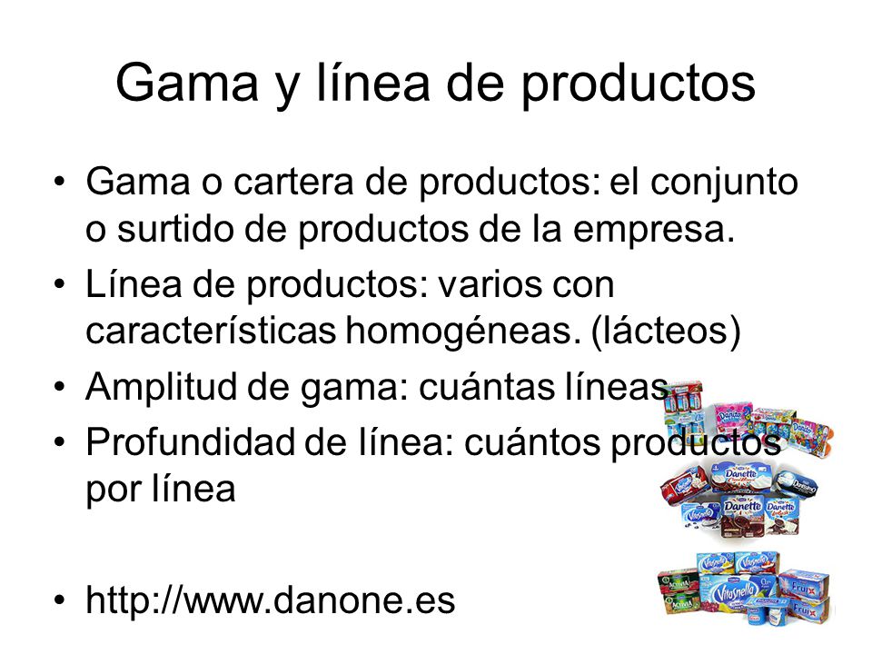 Gama y línea de productos