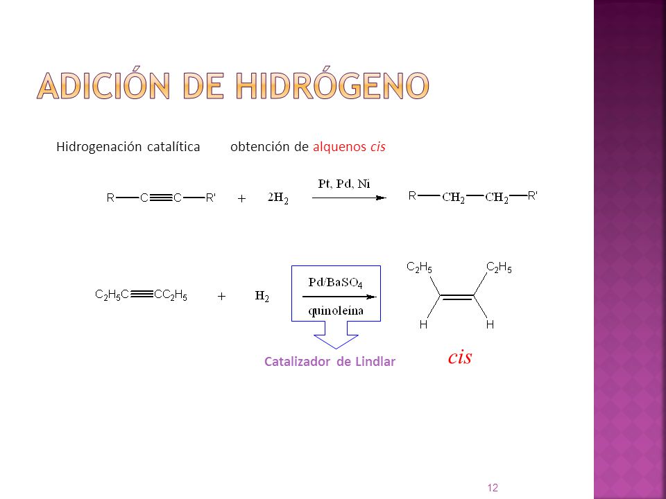 Adición de hidrógeno cis