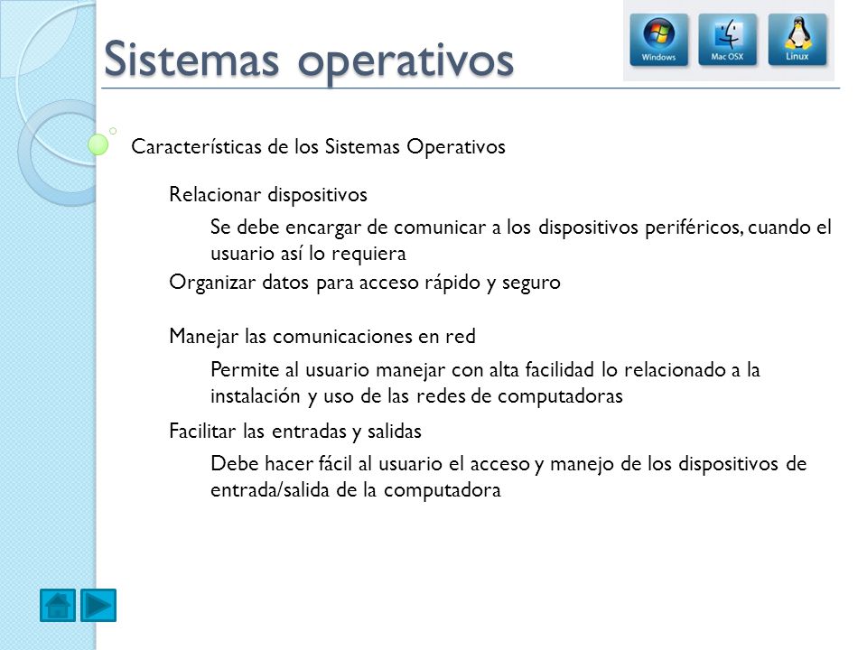 Sistemas operativos Características de los Sistemas Operativos