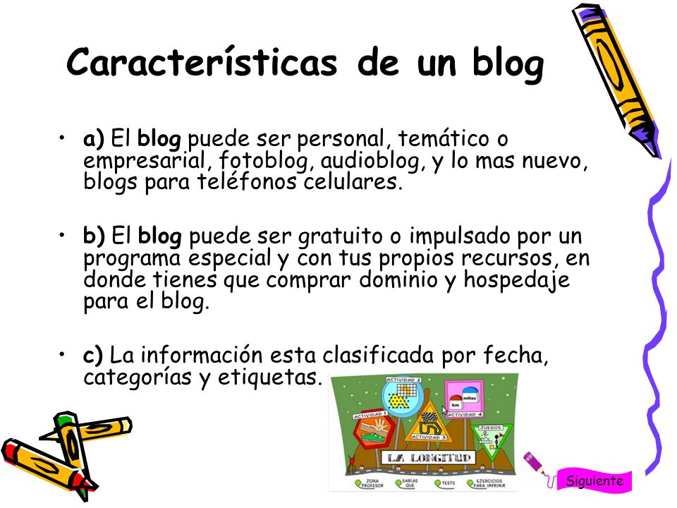 Características de un blog