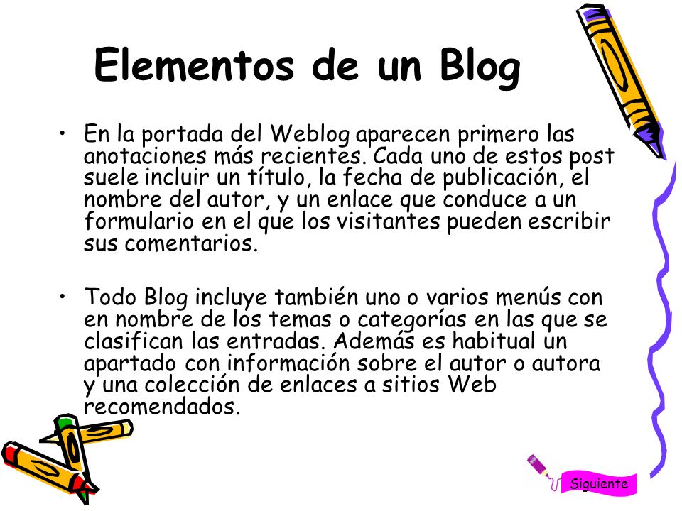 Elementos de un Blog