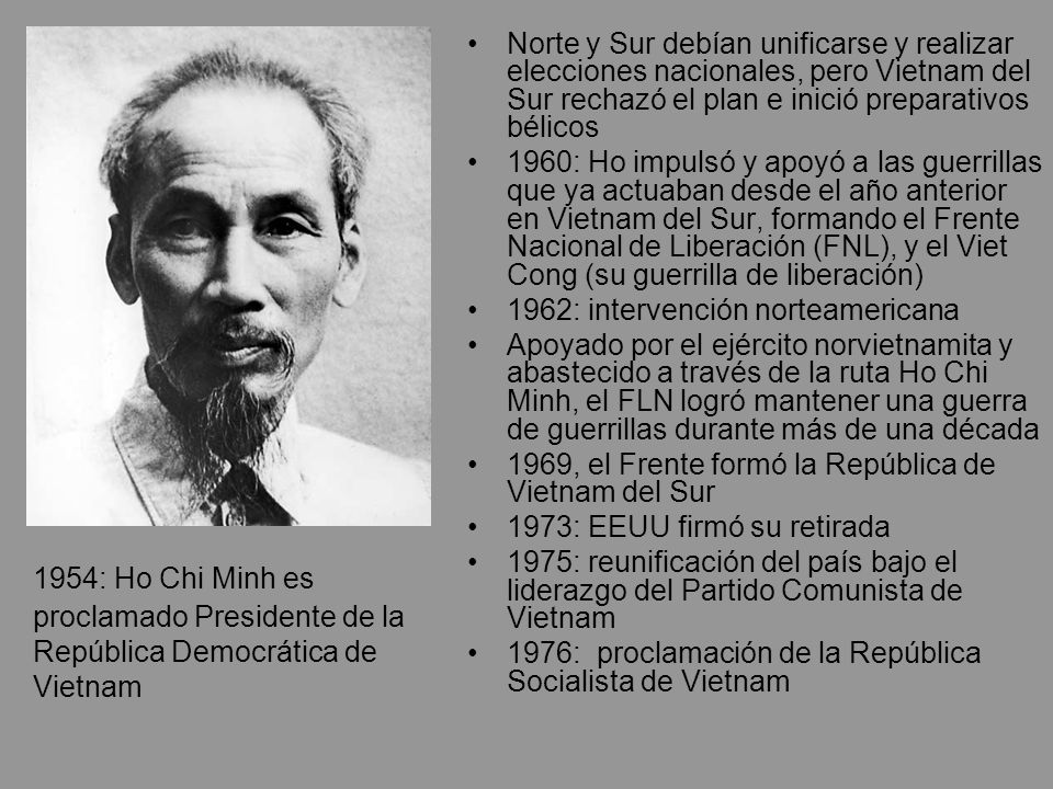 Norte y Sur debían unificarse y realizar elecciones nacionales, pero Vietnam del Sur rechazó el plan e inició preparativos bélicos