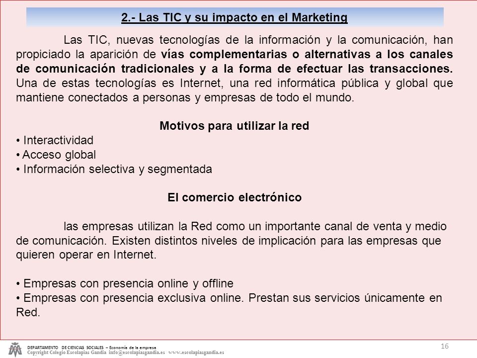 2.- Las TIC y su impacto en el Marketing