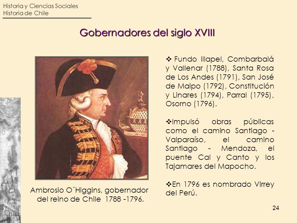 Gobernadores del siglo XVIII