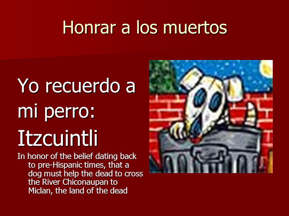 Itzcuintli Yo recuerdo a mi perro: Honrar a los muertos