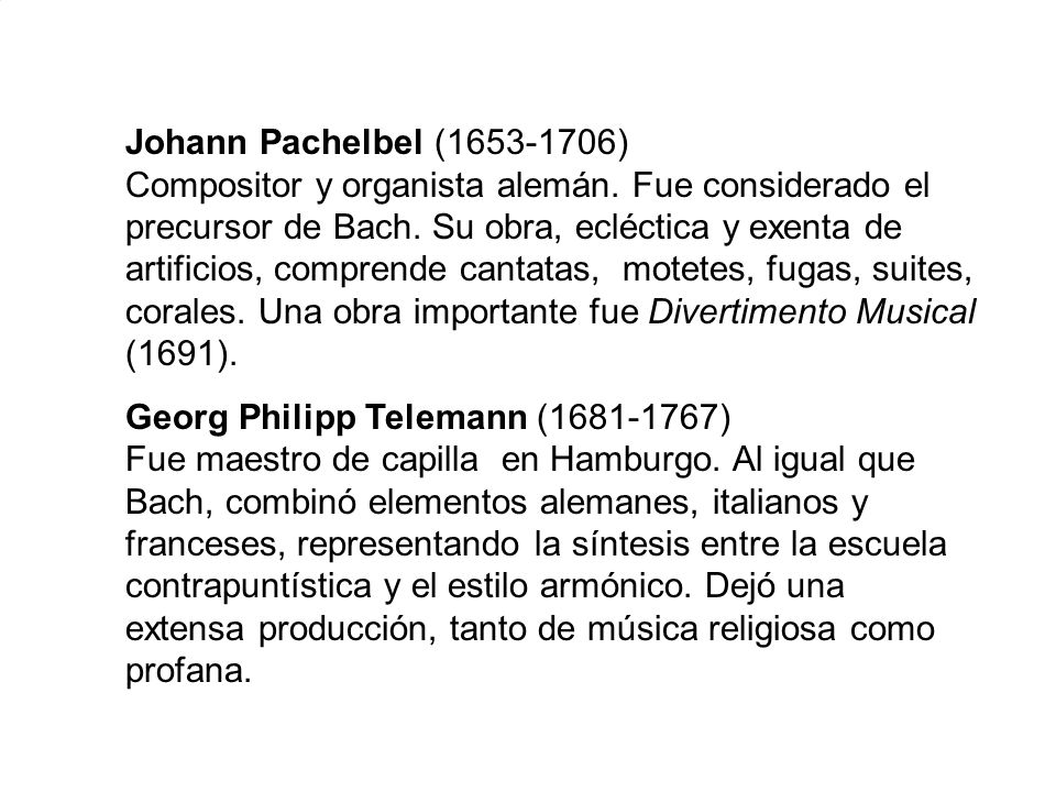 Johann Pachelbel ( ) Compositor y organista alemán