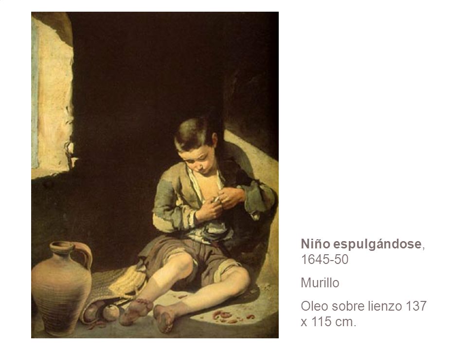 Niño espulgándose, Murillo Oleo sobre lienzo 137 x 115 cm.