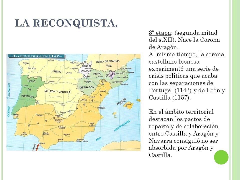 LA RECONQUISTA. 3ª etapa: (segunda mitad del s.XII). Nace la Corona de Aragón.