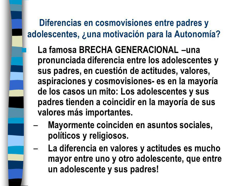 Diferencias en cosmovisiones entre padres y adolescentes, ¿una motivación para la Autonomía