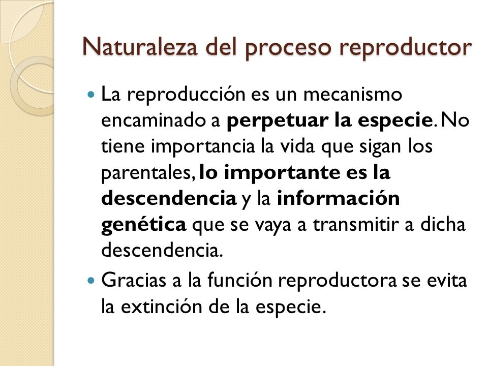 Naturaleza del proceso reproductor