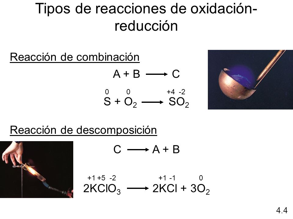 Tipos de reacciones de oxidación-reducción