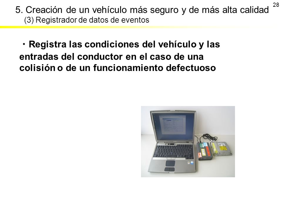5. Creación de un vehículo más seguro y de más alta calidad (3) Registrador de datos de eventos
