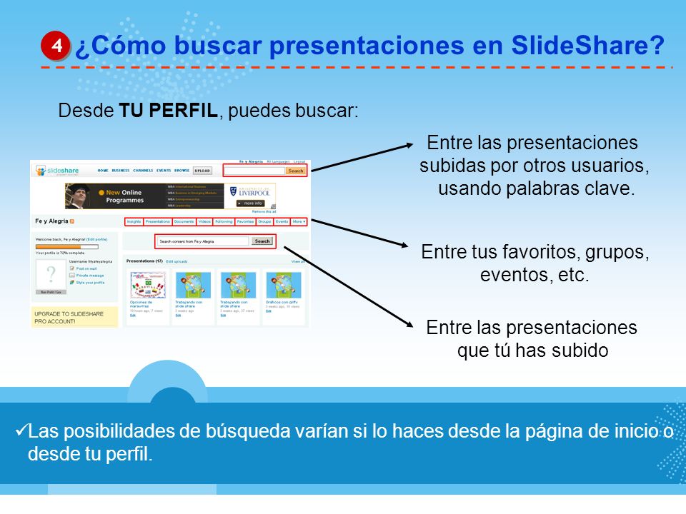 ¿Cómo buscar presentaciones en SlideShare