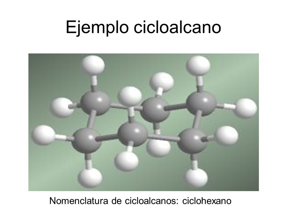 Ejemplo cicloalcano Nomenclatura de cicloalcanos: ciclohexano