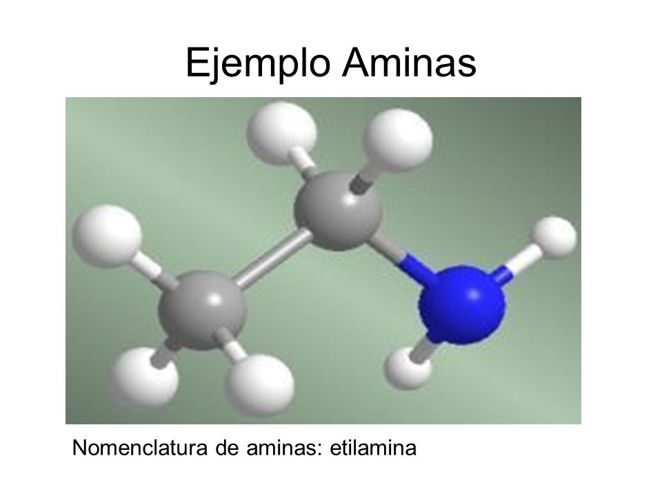 Ejemplo Aminas Nomenclatura de aminas: etilamina