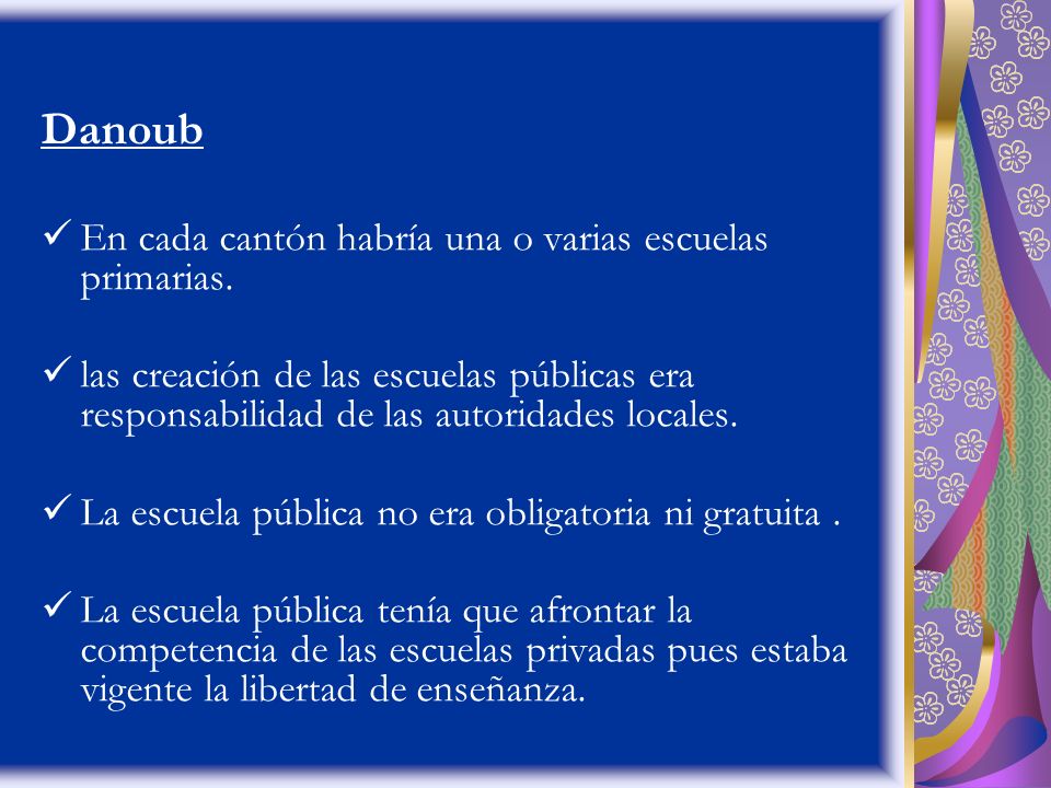 Danoub En cada cantón habría una o varias escuelas primarias.