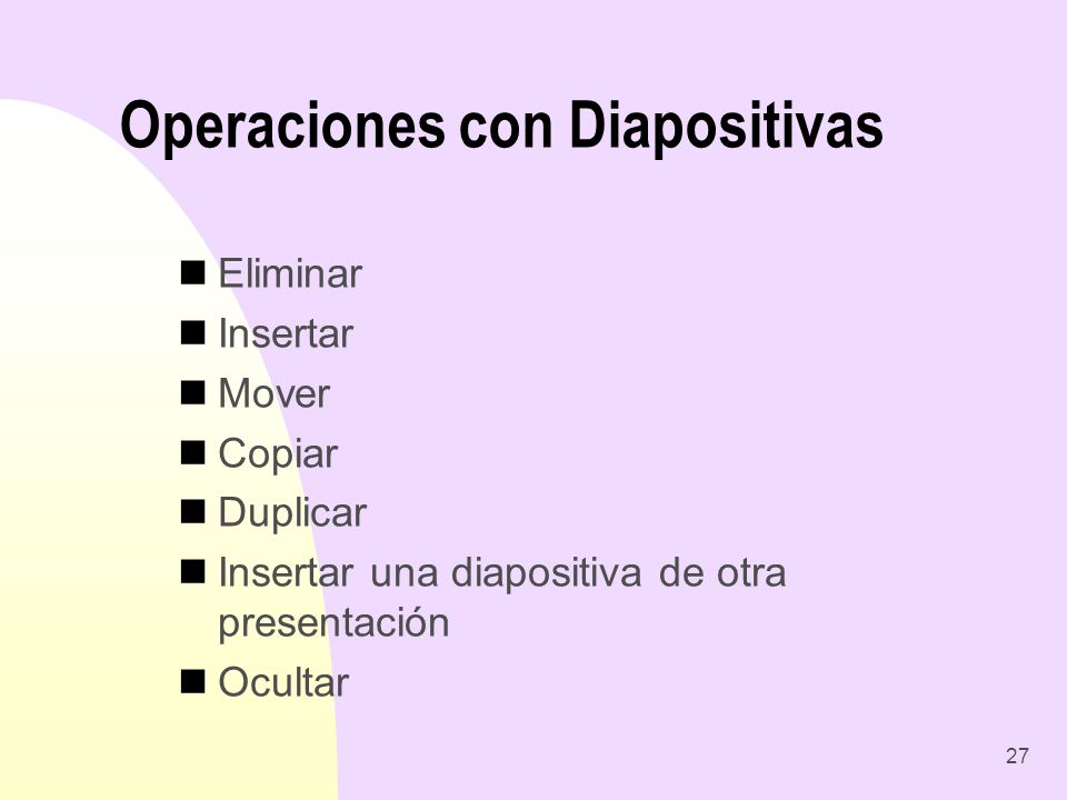 Operaciones con Diapositivas