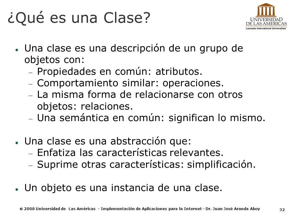 ¿Qué es una Clase Una clase es una descripción de un grupo de objetos con: Propiedades en común: atributos.