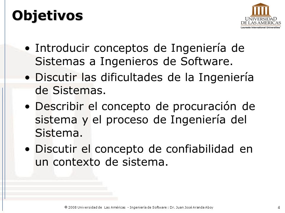 Objetivos del curso Aplicar técnicas formales al proceso de desarrollo de software. Aplicar técnicas de gestión de proyectos de software, incluyendo.