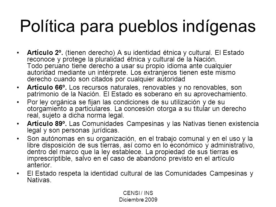 Política para pueblos indígenas