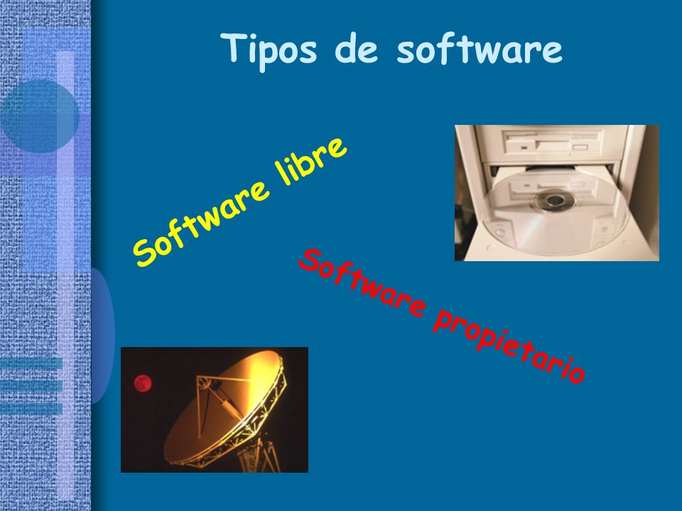 Tipos de software Software libre Software propietario