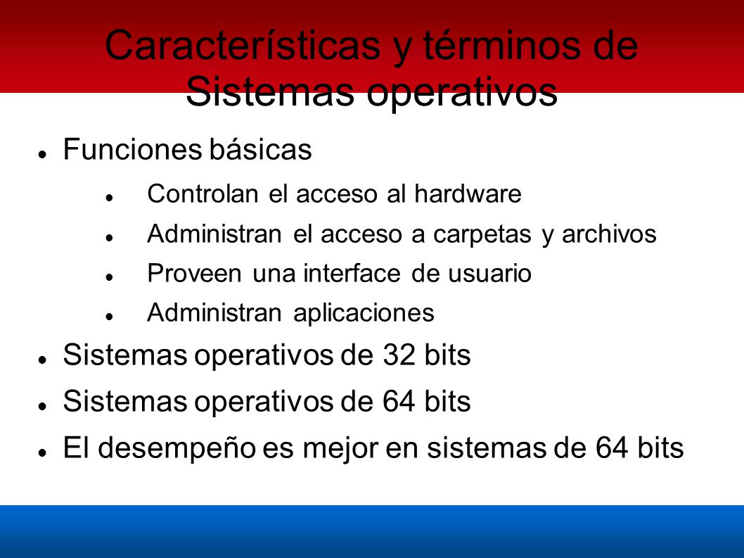 Características y términos de Sistemas operativos