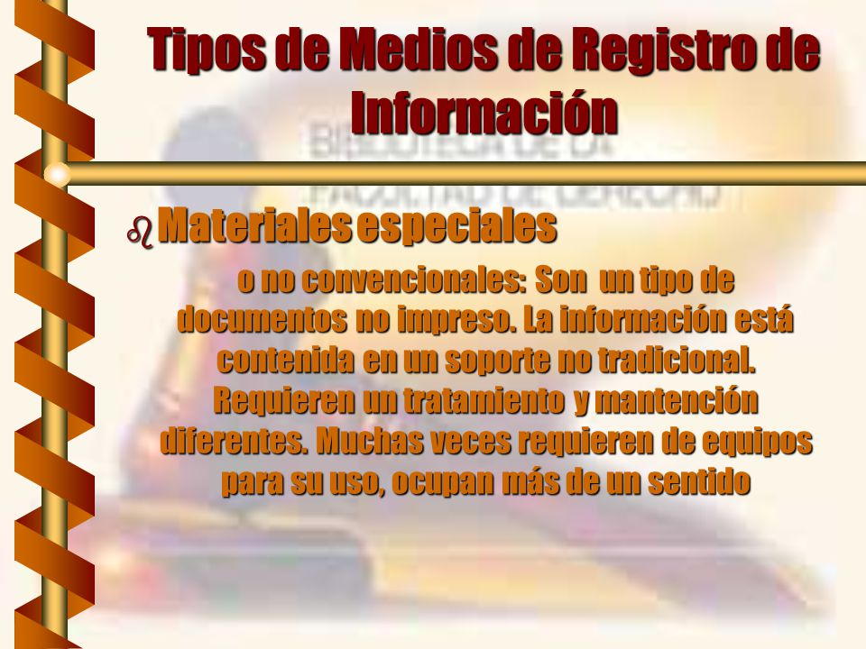 Tipos de Medios de Registro de Información