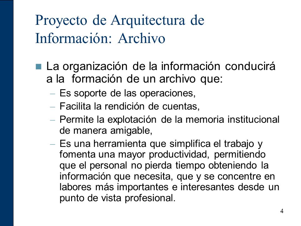 Proyecto de Arquitectura de Información: Archivo