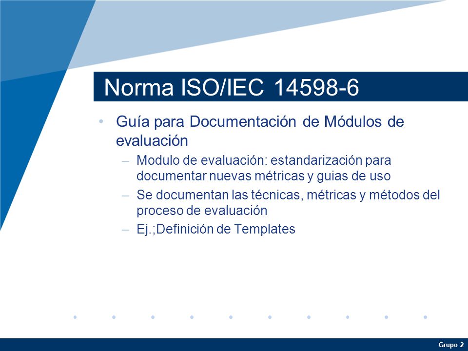 Norma ISO/IEC Guía para Documentación de Módulos de evaluación