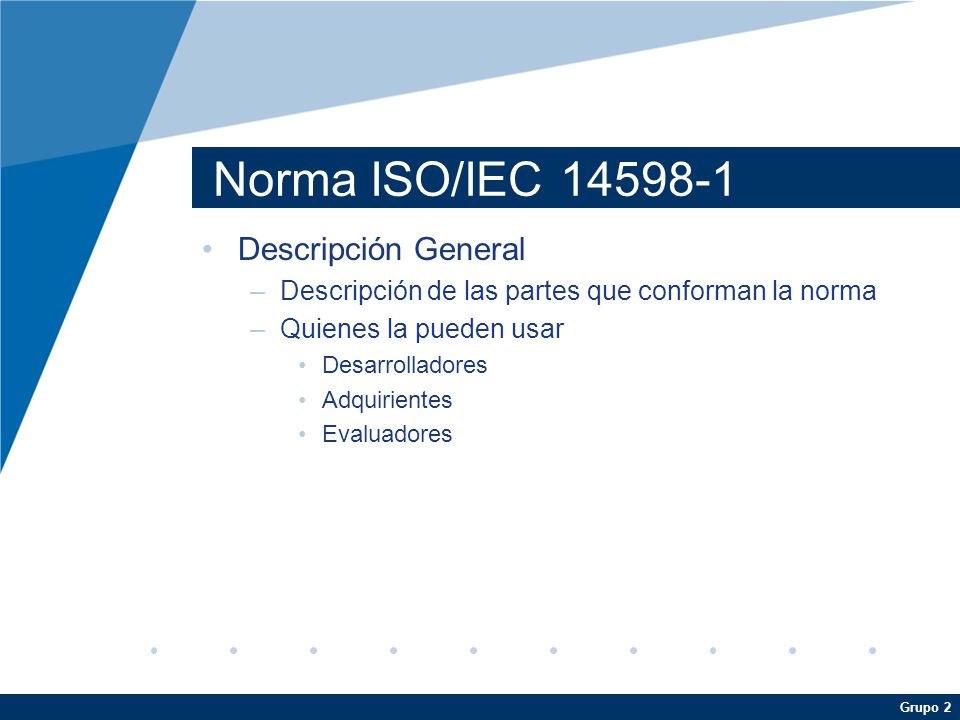 Norma ISO/IEC Descripción General