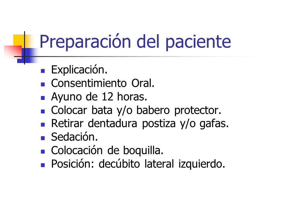 Preparación del paciente